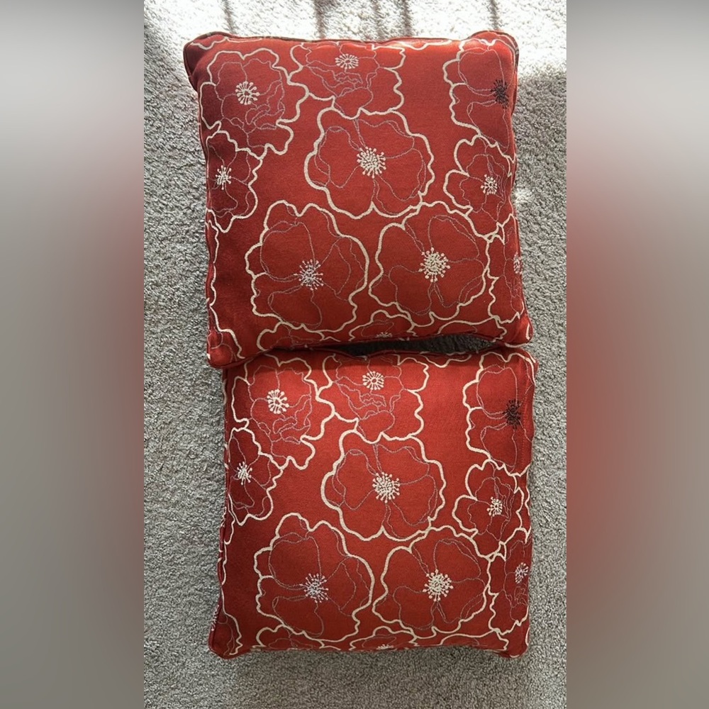 Floral Red/Orange Throw Pillows